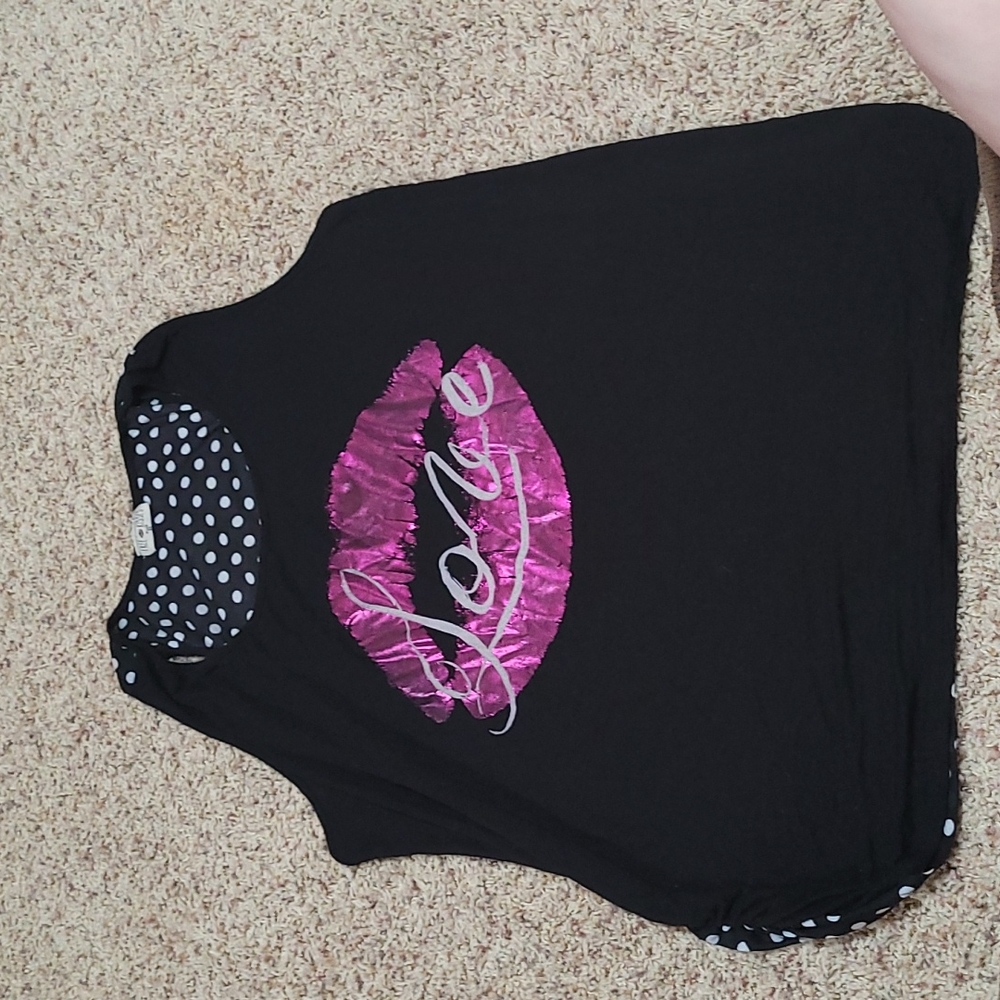 FreeKiss black tank top with sheer polkadot back size 3x